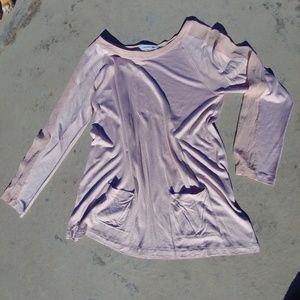 Ught slamon colored lacoste blouse/shirt